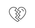 Break up Love line icon. Divorce sign. Royalty Free Stock Photo