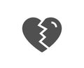 Break up Love simple icon. Divorce sign.