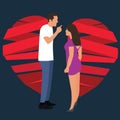 Break up relationship broken heart couple man woman fight symbol Royalty Free Stock Photo