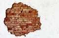 Break on the white wall - old brickwork Royalty Free Stock Photo