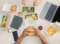 Break at work, lunch and healthy food delivery Royalty Free Stock Photo