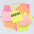Break work lunch working relax business concept desk note paper Royalty Free Stock Photo