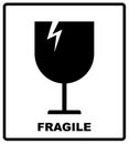 Breakable or fragile material packaging symbol. Vector illustration