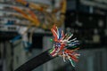 Breakage of the Internet cable in the server room of the data center. Damage to the main communication wire. Section of the