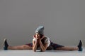 Breakdance girl in splits position Royalty Free Stock Photo