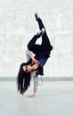 Breakdance girl on the street Royalty Free Stock Photo