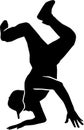 Breakdance stunt silhouette