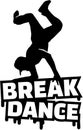 Breakdance word with silhouette