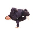 Breakdancer in air baby freeze Royalty Free Stock Photo