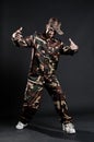 Breakdancer in camouflage Royalty Free Stock Photo