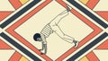 Breakdancer on Diamond Motif Pattern, vector design Generative AI Royalty Free Stock Photo