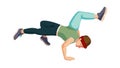 Breakdancer Doing Handstand Move, vector design Generative AI Royalty Free Stock Photo