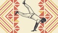 Breakdancer on Geometric Intertwined Pattern, vector design Generative AI Royalty Free Stock Photo