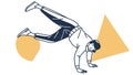 Breakdancer Handstand with Geometric Abstract, vector design Generative AI Royalty Free Stock Photo