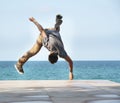 Breakdancer on natural background Royalty Free Stock Photo