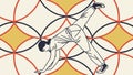 Breakdancer on Patterned Abstract Background, vector design Generative AI Royalty Free Stock Photo