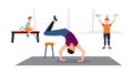 Breakdancer Performing Handstand, vector design Generative AI Royalty Free Stock Photo