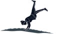 Breakdancer Performing Handstand Vector, vector design Generative AI Royalty Free Stock Photo