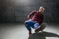 Breakdancer posing in studio Royalty Free Stock Photo