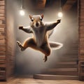 A breakdancing squirrel in hip-hop attire, busting impressive moves on cardboard4