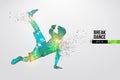 Breake dancer. Teenager dance hip-hop. Convenient organization of eps file. Vector illustration. Thanks for watching