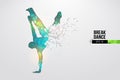 Breake dancer. Teenager dance hip-hop. Convenient organization of eps file. Vector illustration. Thanks for watching