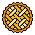 Breakfast apple pie icon color outline vector