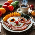 A breakfast arranged on a plate AI generated Royalty Free Stock Photo