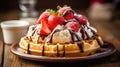 breakfast bakery waffle food