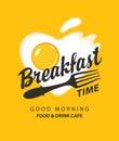 Breakfast banner with a heart shaped fried egg Royalty Free Stock Photo