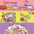 Breakfast Banner Set vector design illustration