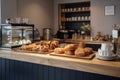 breakfast bar, with fresh pastries and coffee for busy morning rush