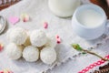 Breakfast in bed on Valentine's day Royalty Free Stock Photo