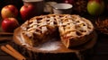 Breakfast bliss Rustic pie with fresh apple goodness Royalty Free Stock Photo