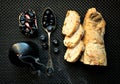 Breakfast with blueberry jam and bread Royalty Free Stock Photo