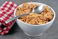 Bowl of cornflakes in close-up Royalty Free Stock Photo