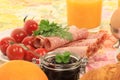 Breakfast bread cold cuts 3 Royalty Free Stock Photo