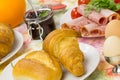 Breakfast bread egg cold cuts Royalty Free Stock Photo