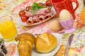 Breakfast bread egg cold cuts Royalty Free Stock Photo