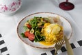 Breakfast Brioche with Poached Egg Benedict and Fresh Salad