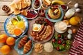 Breakfast buffet full continental and english Royalty Free Stock Photo