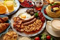 Breakfast buffet full continental and english Royalty Free Stock Photo