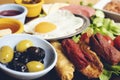 Breakfast buffet full continental and english Royalty Free Stock Photo