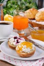 Breakfast of bun with ricotta Royalty Free Stock Photo