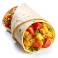 Breakfast Burrito Isolated on White Background Royalty Free Stock Photo