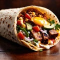 Breakfast burrito, mexican american breakfast food, convenient wrap