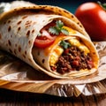 Breakfast burrito, mexican american breakfast food, convenient wrap