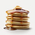 A ?Breakfast Buttermilk Pancakes, Isolated on White Background - Generative AI