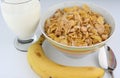 Breakfast Cereal and Banana Royalty Free Stock Photo