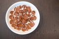 Breakfast cereal chocolate cornflakes in fresh milk Royalty Free Stock Photo